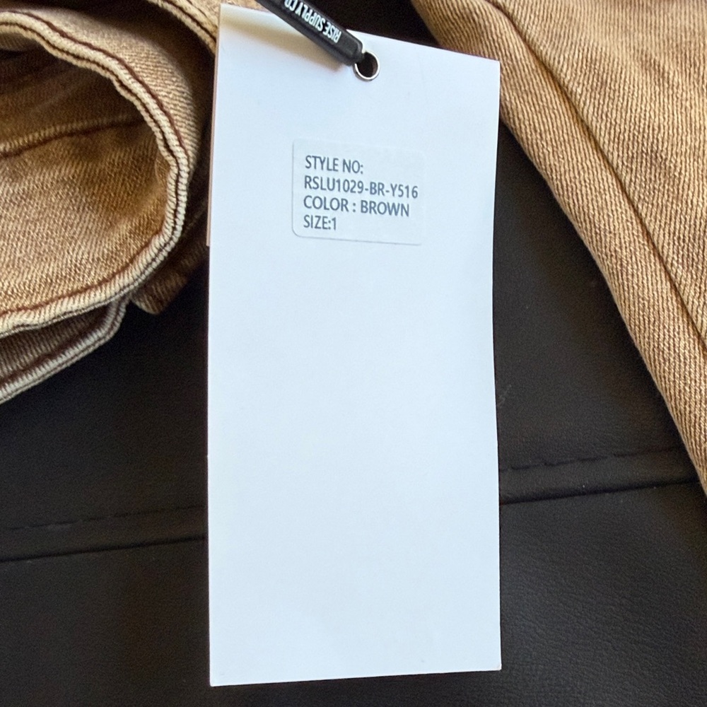 NWT Rise Supply Co Tan Full Side Lace-Up Flare Jeans Y2K Size 1 - Picture 8 of 13